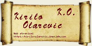 Kirilo Olarević vizit kartica